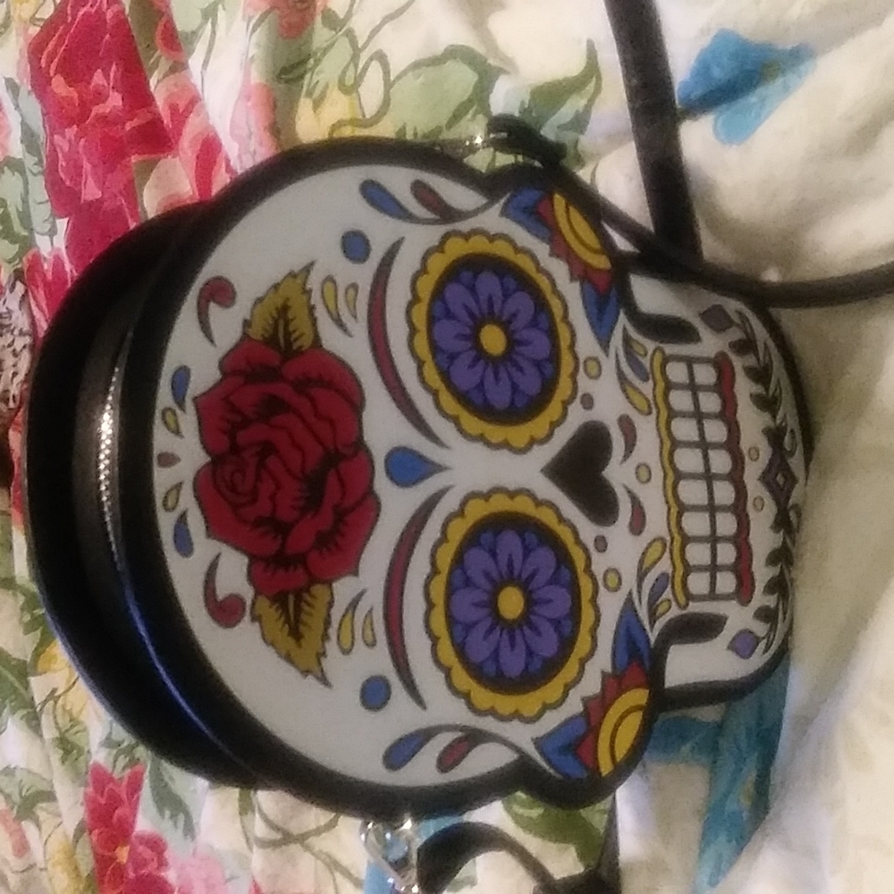 Sugar skull crossbody bag